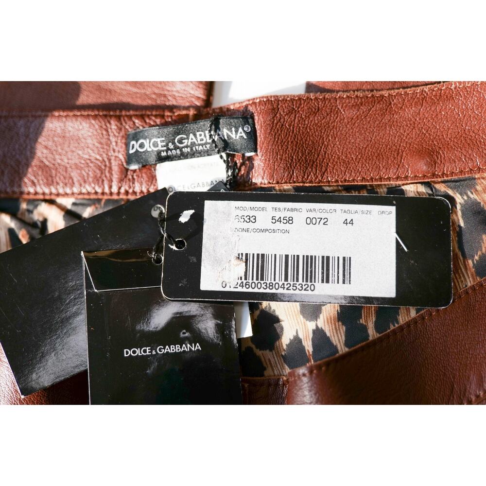 Dolce & Gabbana Vintage Brown Runway Leather Pants (Size IT44) - Picture 9 of 9